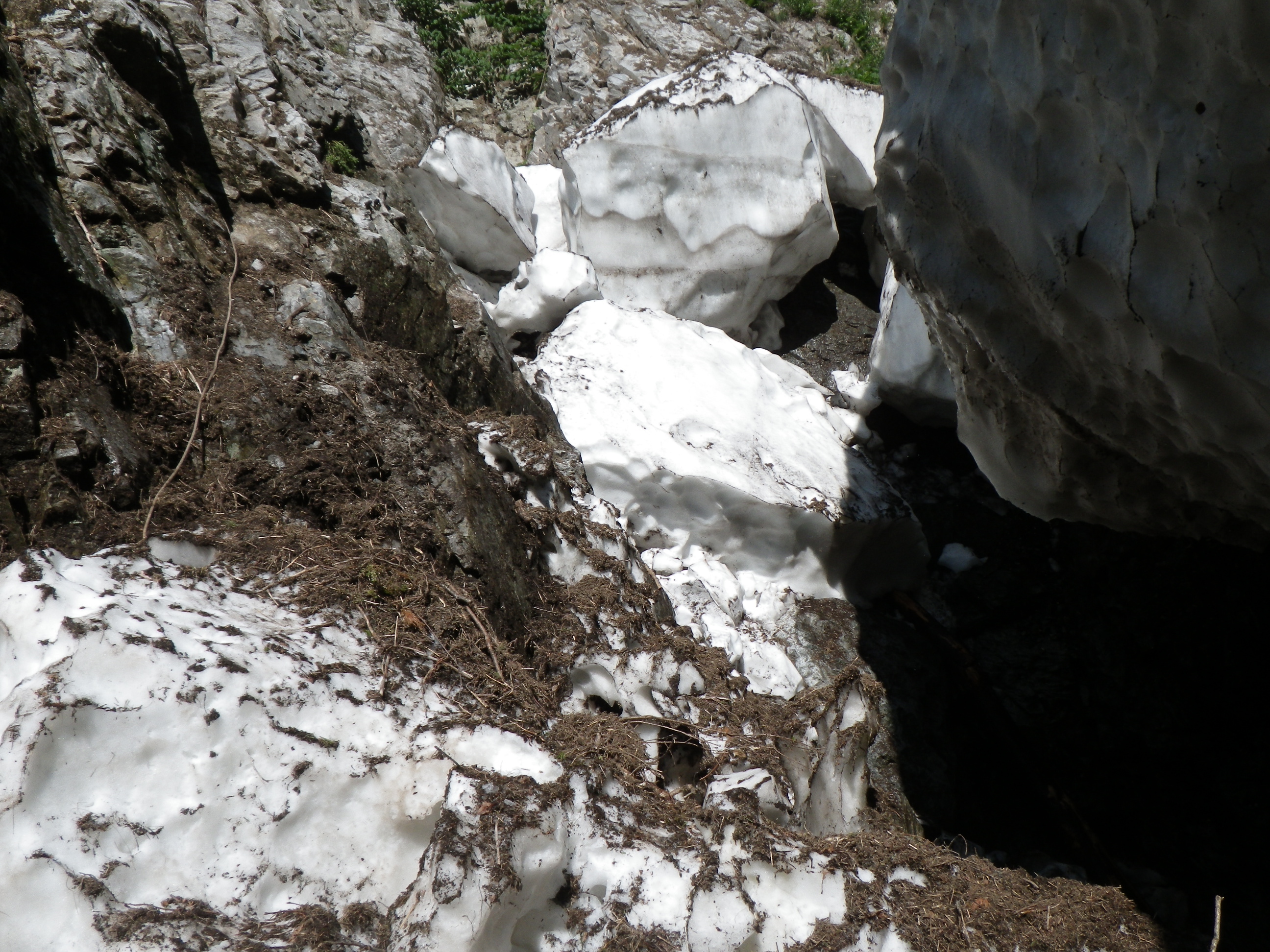 写真：大ヘツリ付近の残雪（上流側）